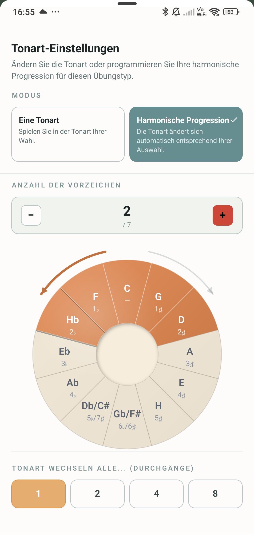 Pulse-Übung – Automatische Tonartwechsel