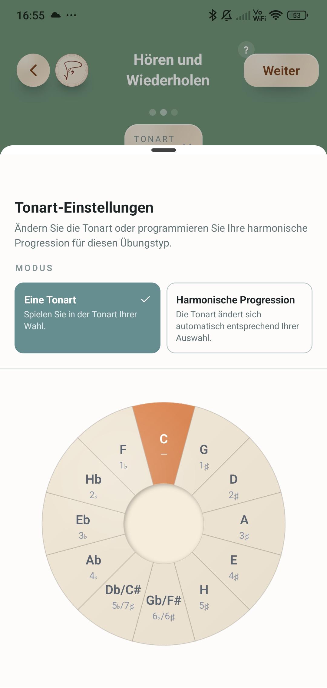 Pulse-Übung – Ein feste Tonart