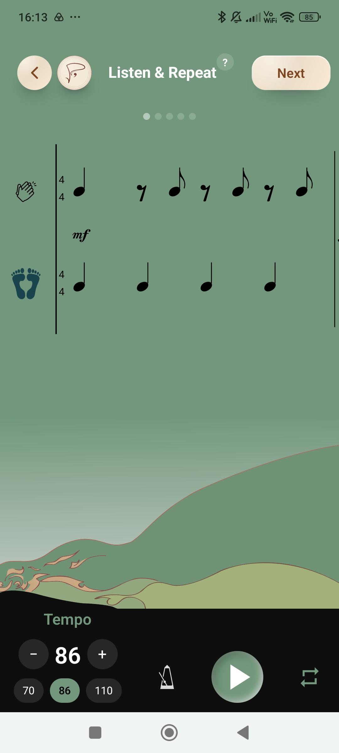 Pulse exercise — Listen and repeat the rhythm