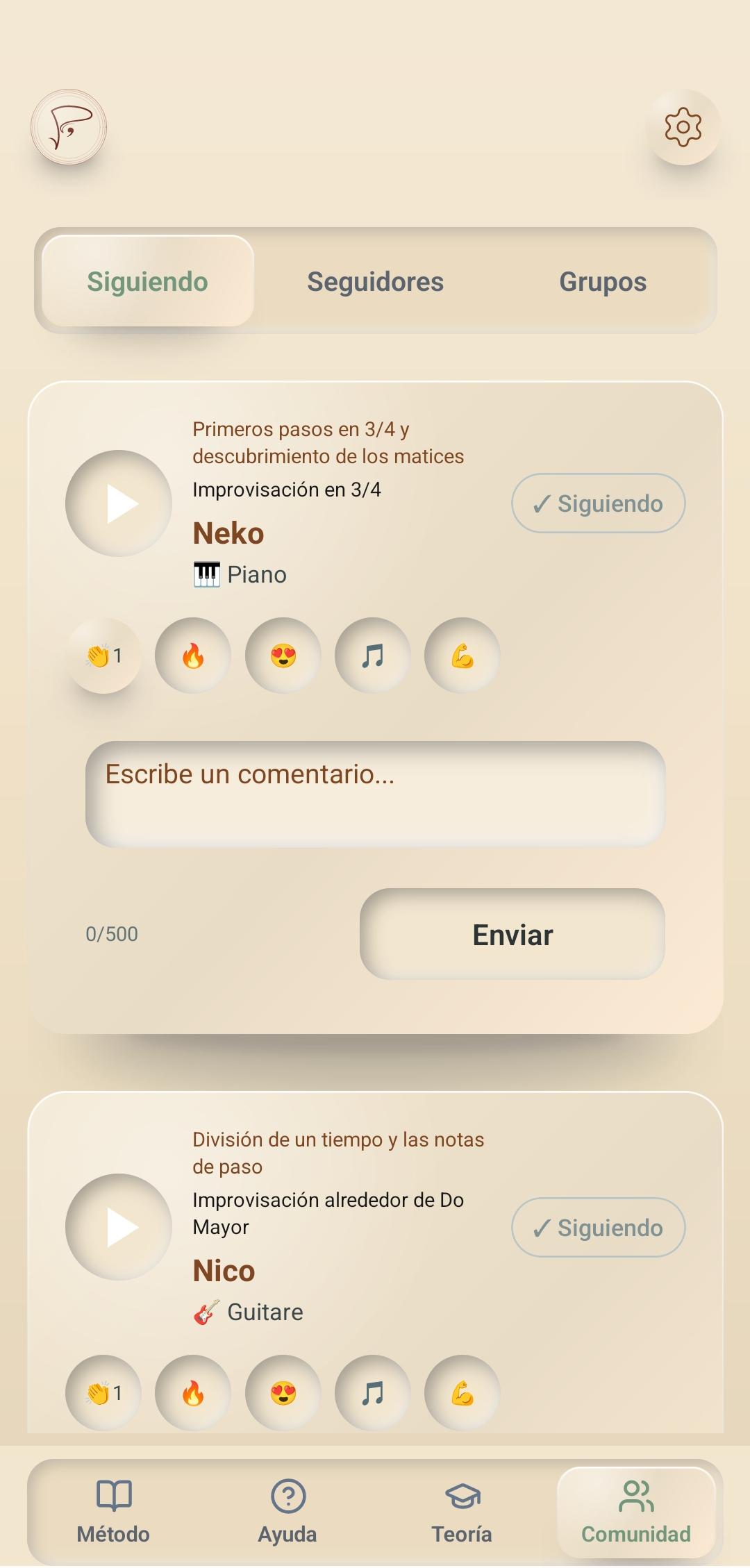 Ejercicio de pulso: ayuda y comunidad