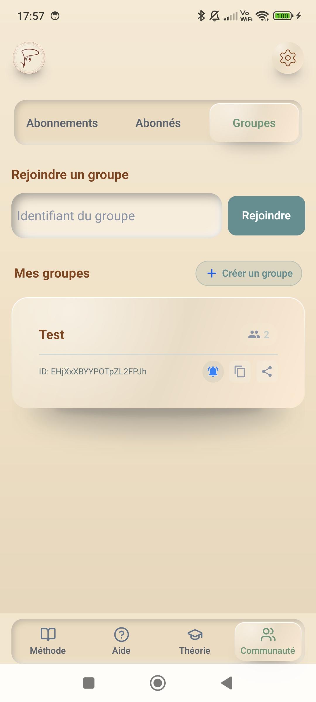 Exercice Pulse — Liste des groupes