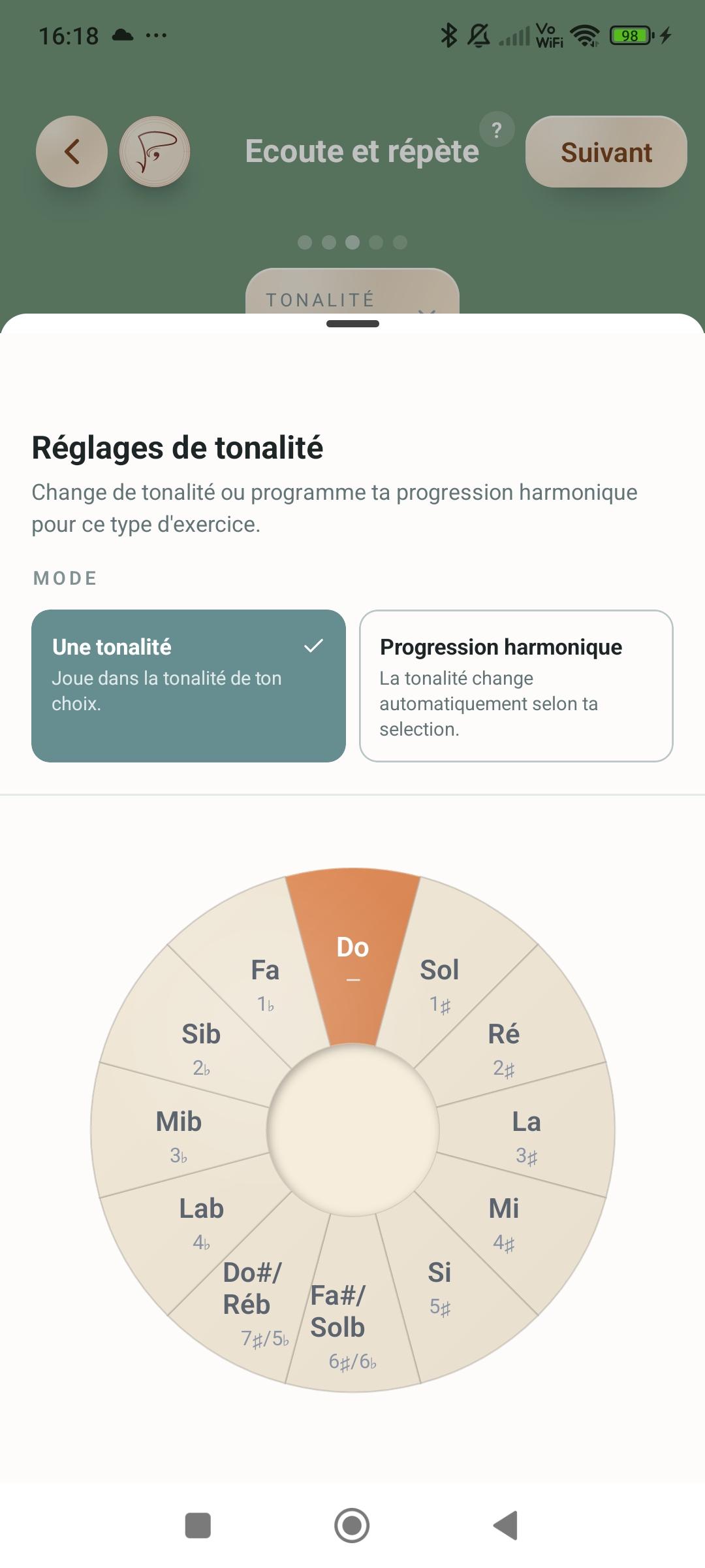 Exercice Pulse — Une tonalité fixe