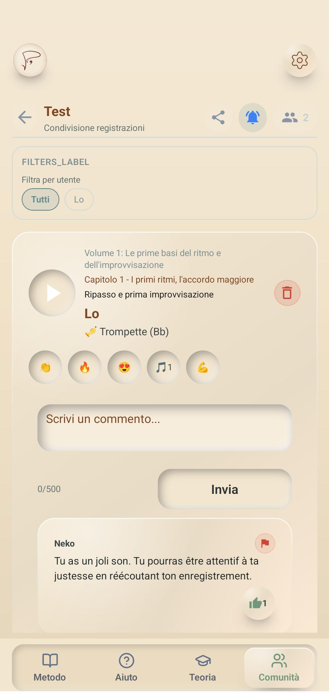 Esercizio Pulse — Creazione di un gruppo